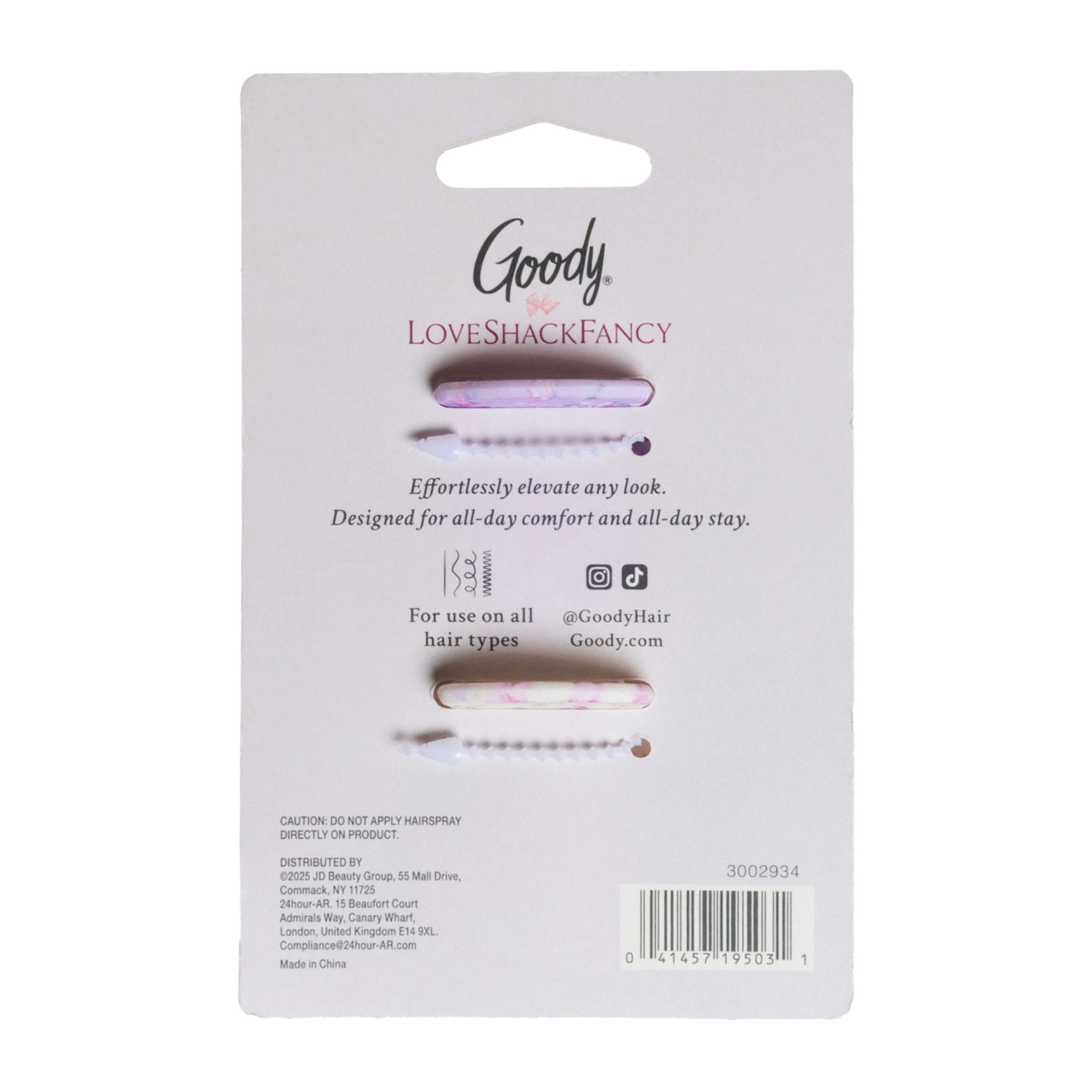 Goody x LoveShackFancy Small Claw Clips - Happy Thoughts and Ribbon Rosa - 2ct - Image 4