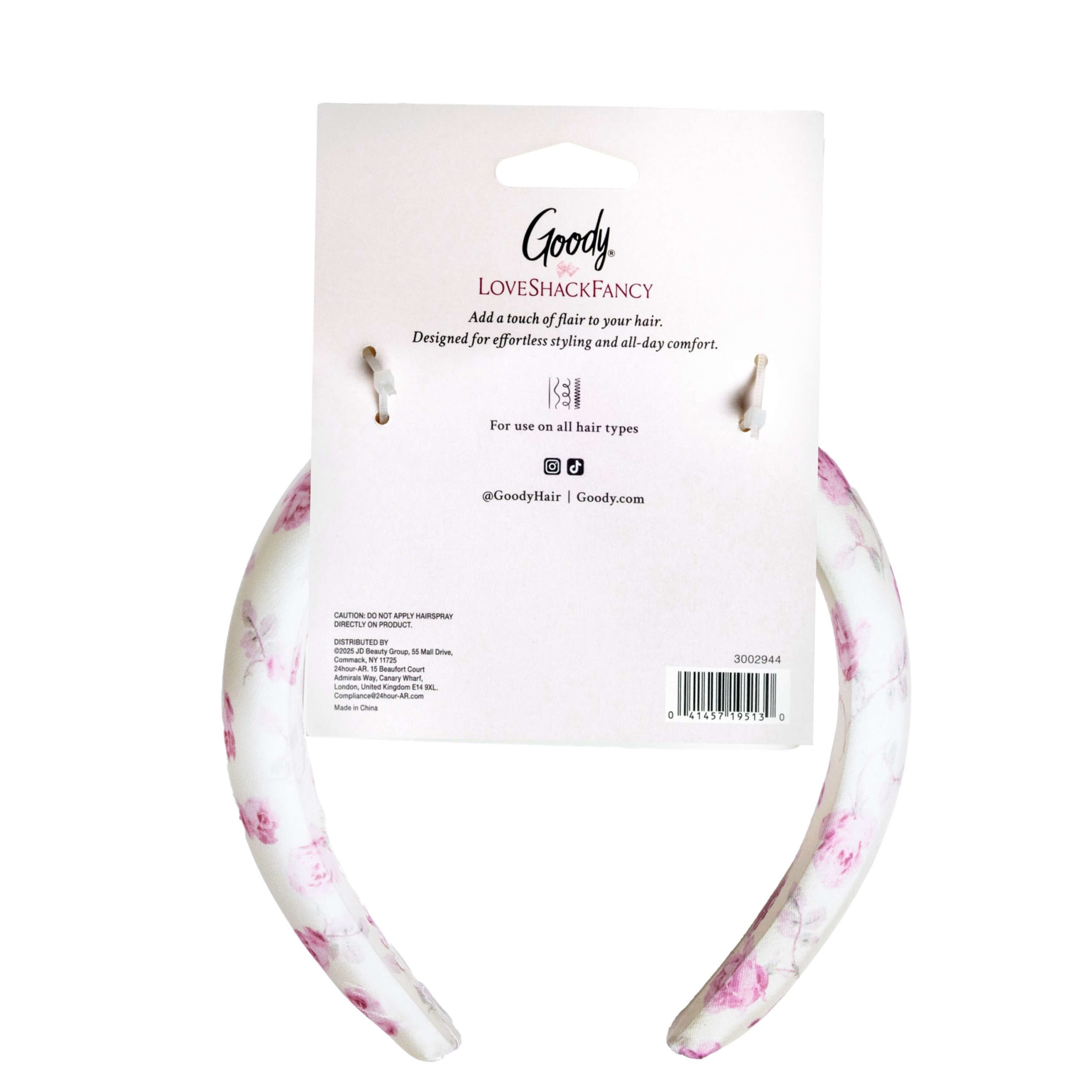 Goody x LoveShackFancy Padded Satin Headband - Ribbon Rosa - 1ct - Image 4