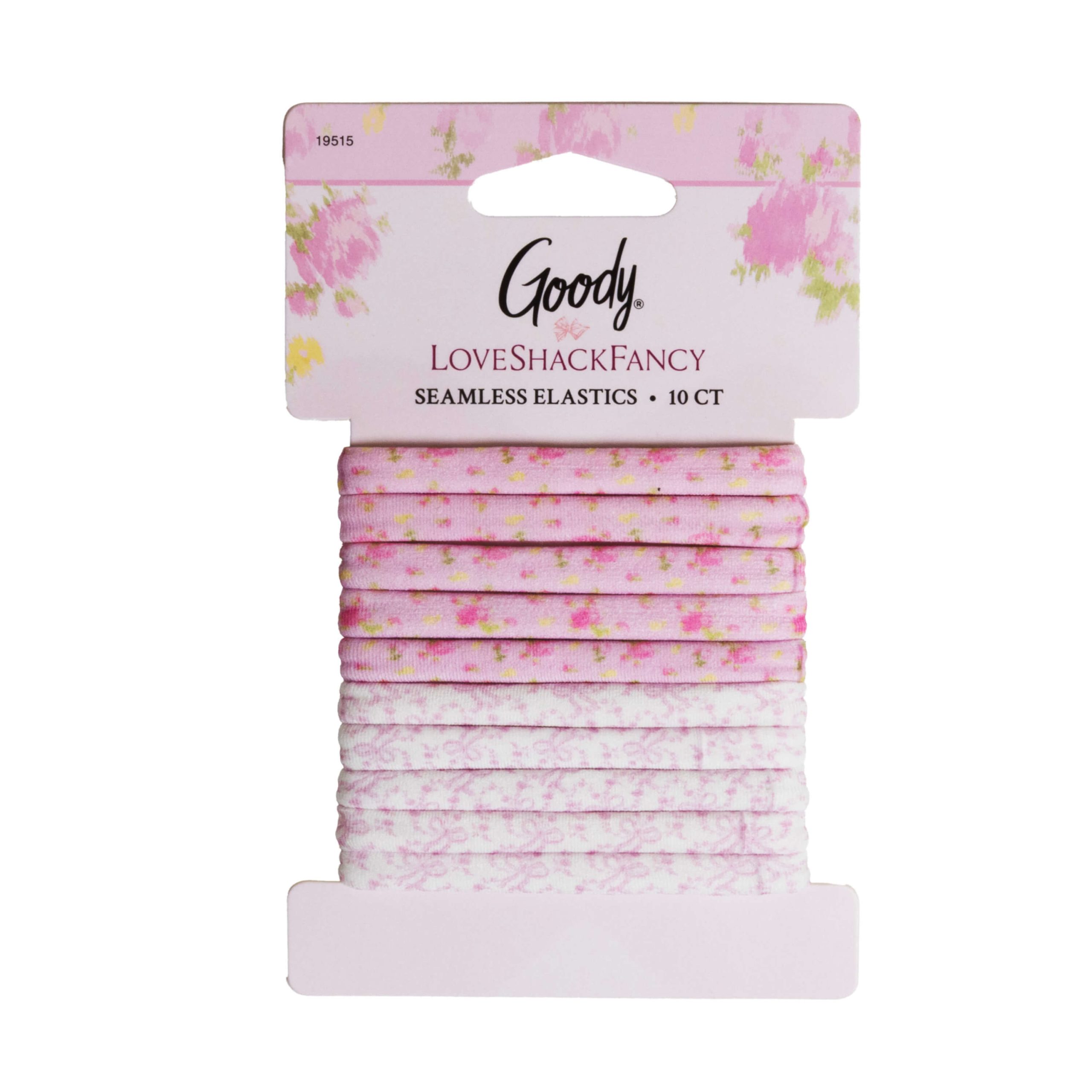 Goody x LoveShackFancy Seamless Elastics - Ikat Rose & Coquette Bow - 10ct