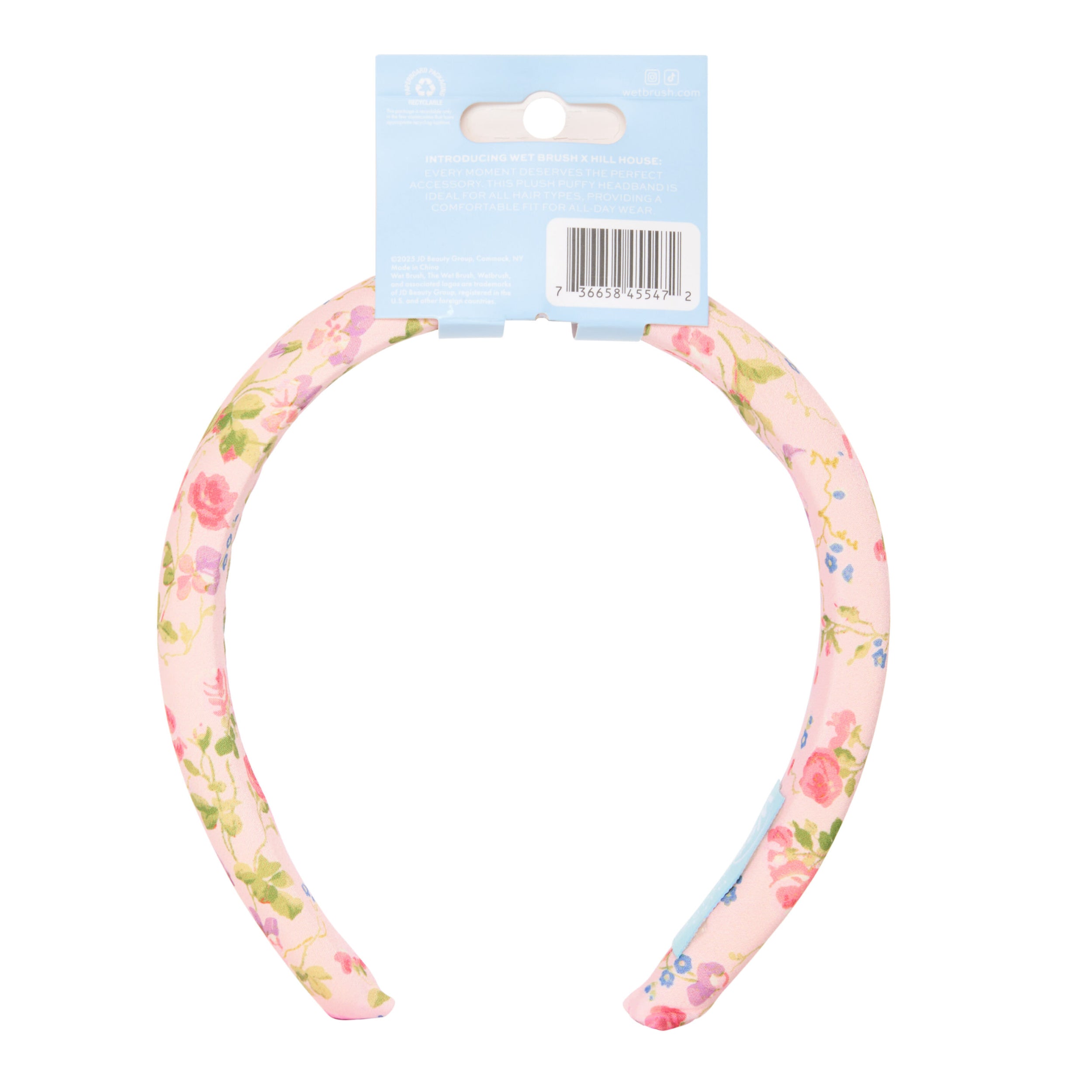 Wet Brush × Hill House Puffy Headband - Pink Bluebonnet Floral - Image 7
