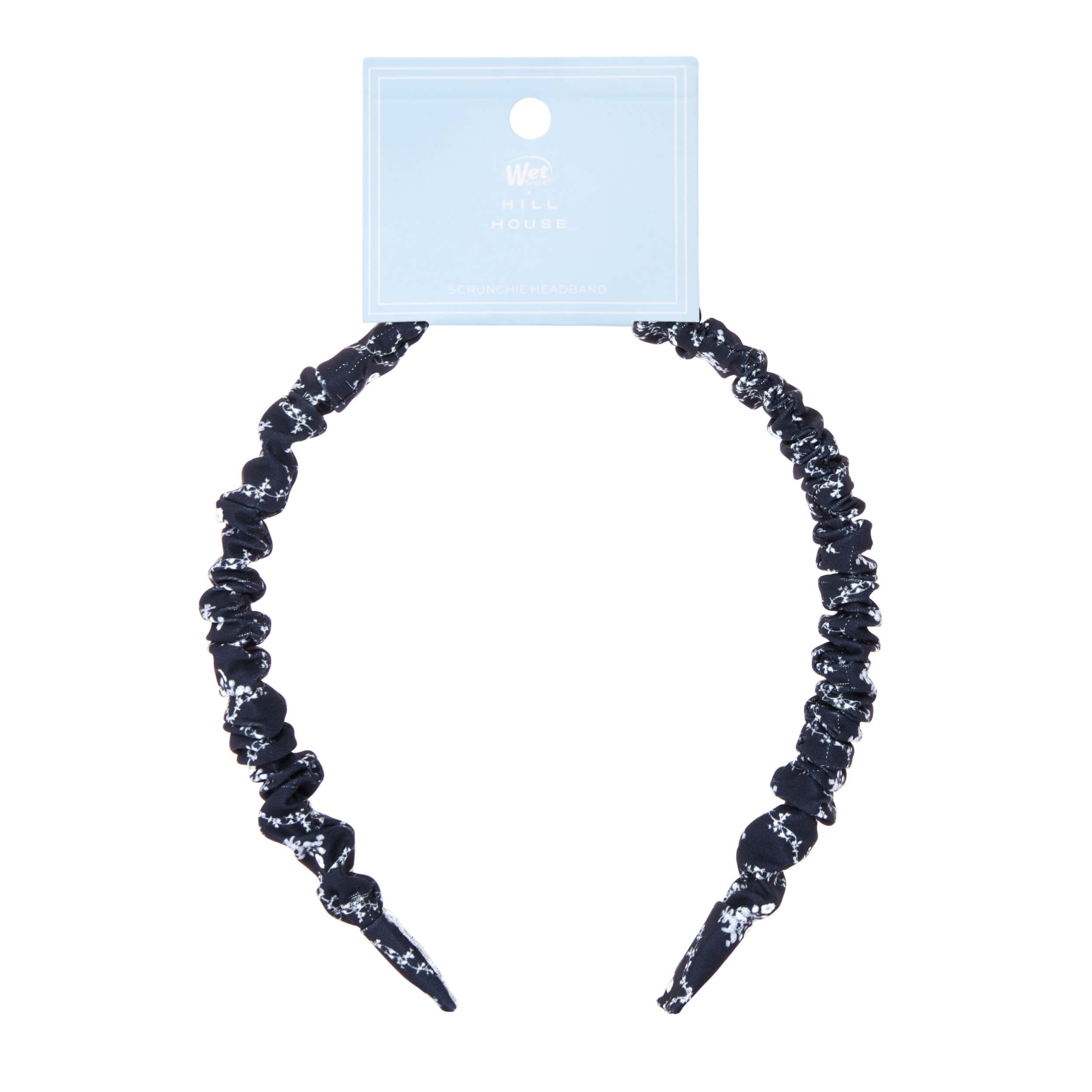 Wet Brush × Hill House Satin Scrunchie Headband - Navy Trellis - Image 7