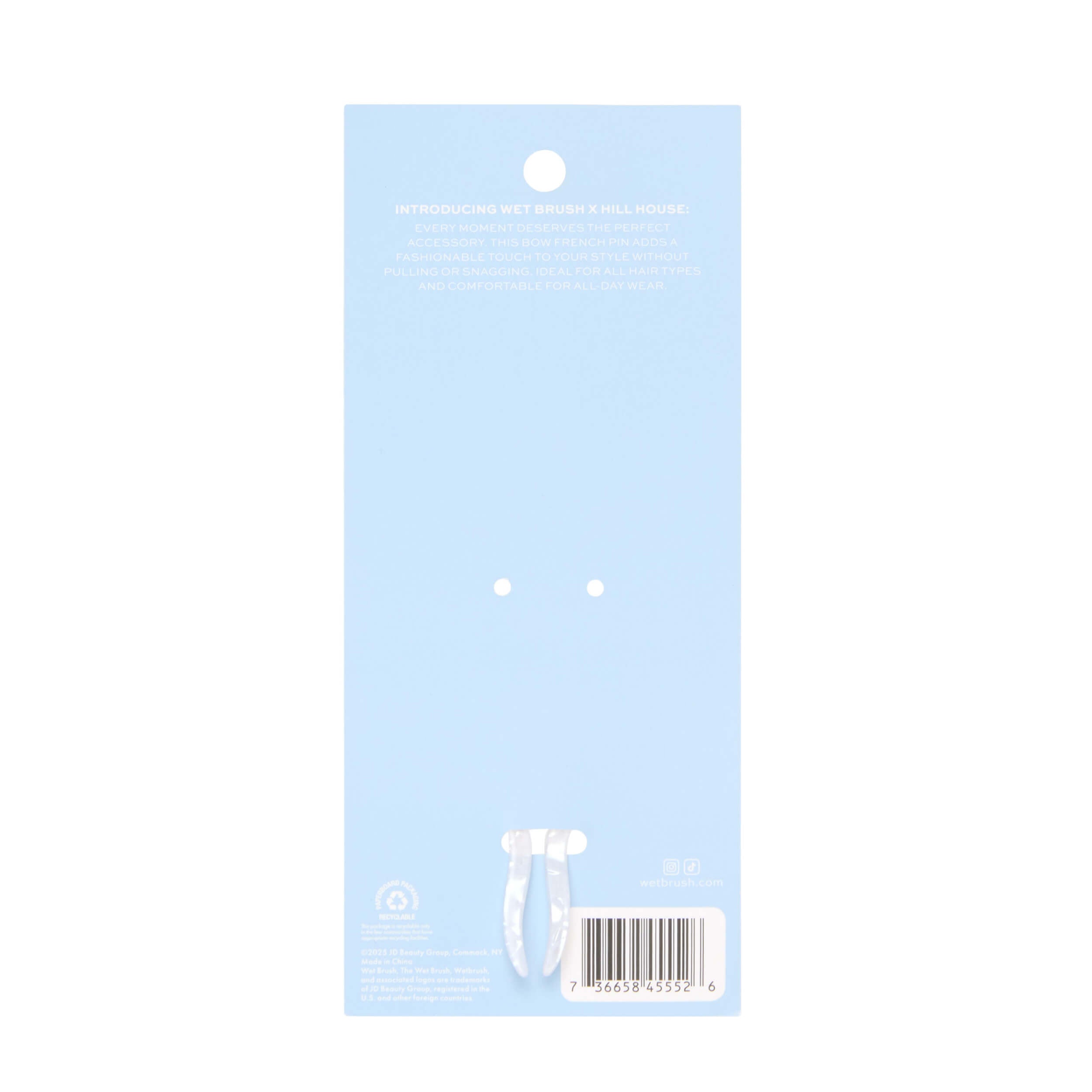 Wet Brush × Hill House Bow French Pin - White Shell - Image 6