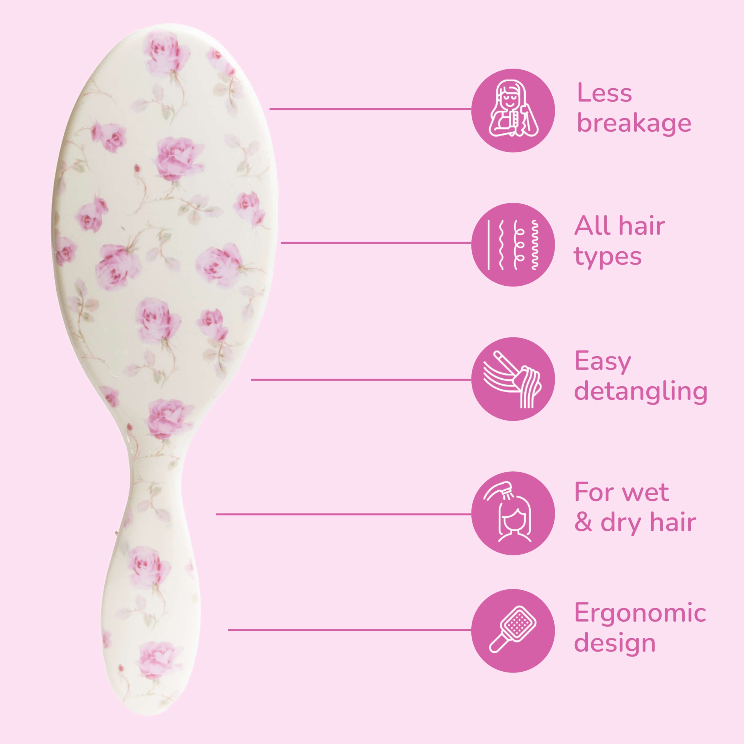 Wet Brush x LoveShackFancy Original Detangler - Ribbon Rosa - Image 4