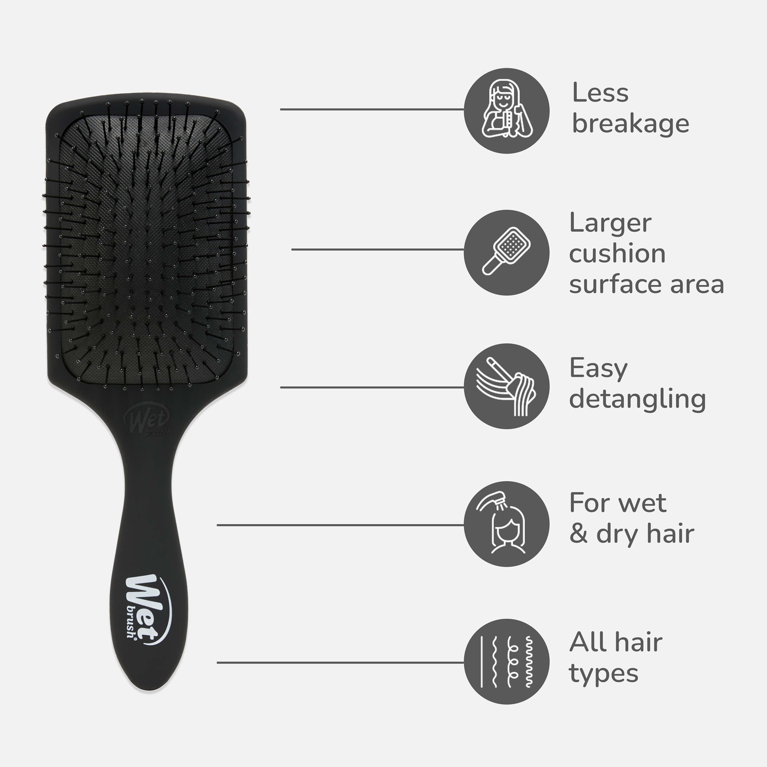 Paddle Detangler - Frost Black - Image 4