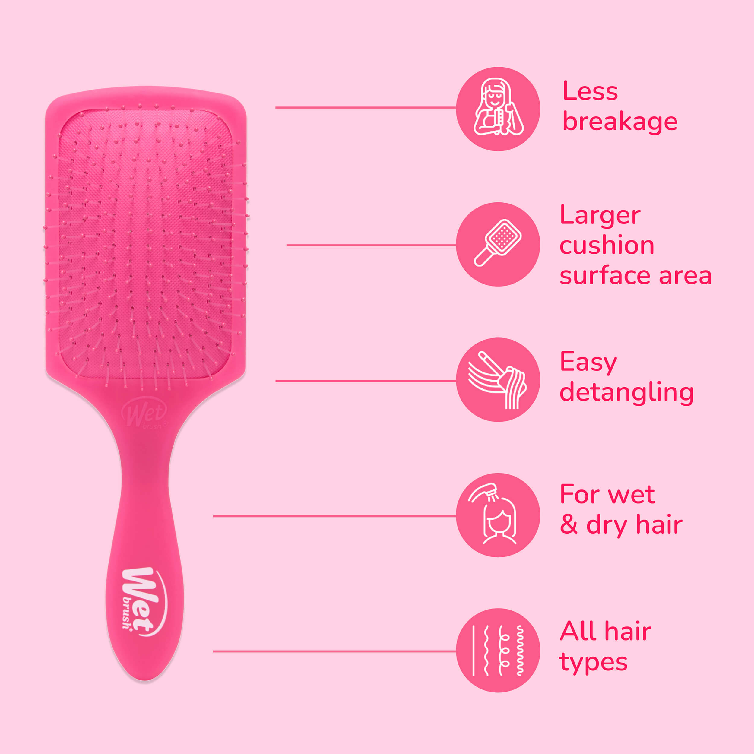 Paddle Detangler - Frost Pink - Image 4