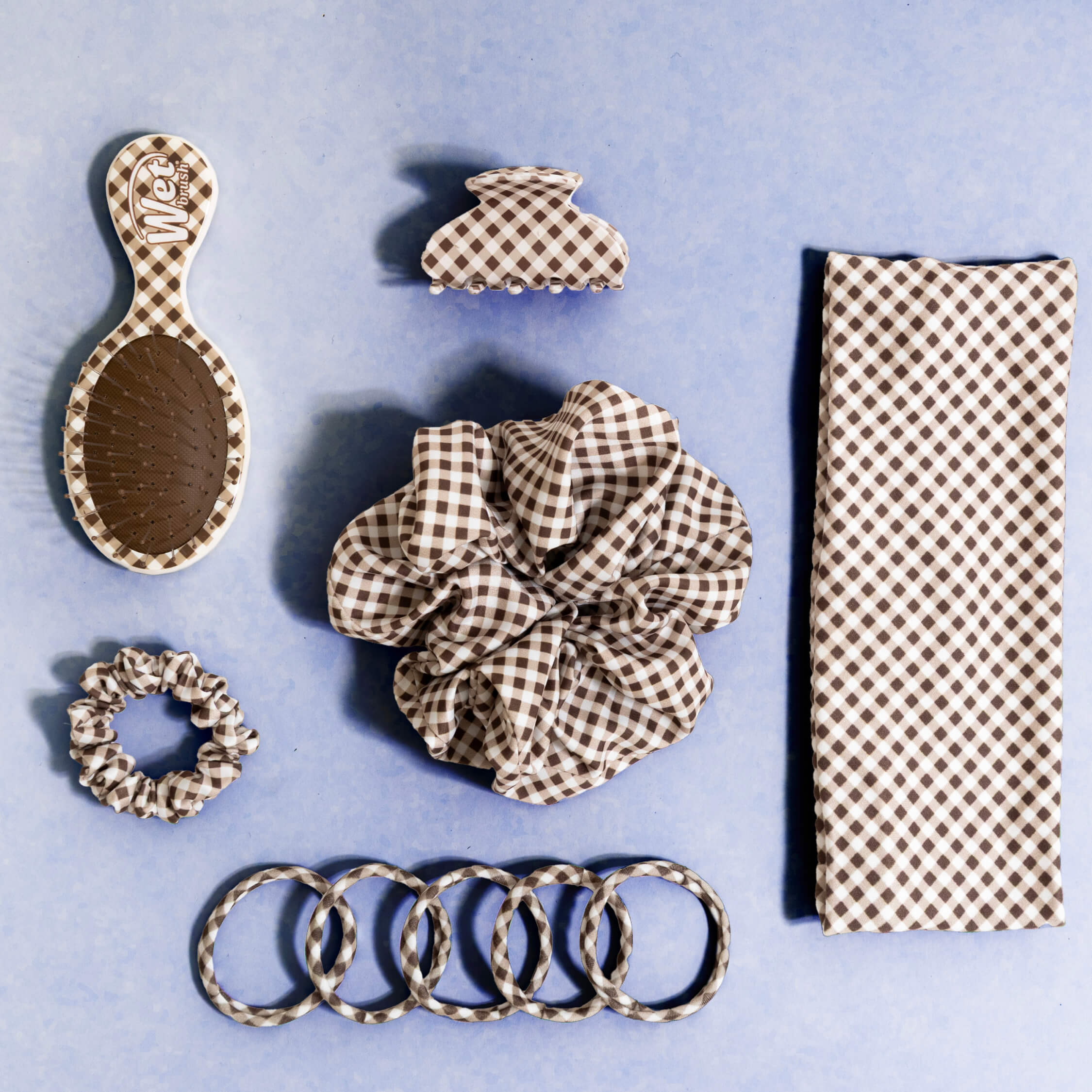 Wet Brush x Hill House Headwraps - Brown Gingham & Bluebell Waltz - 2ct - Image 8