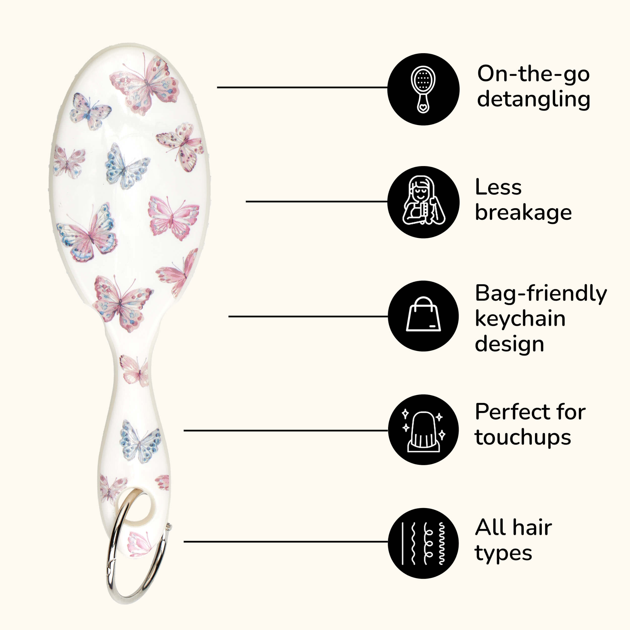 MacKenzie-Childs x Wet Brush Keychain Detangler - Butterfly Hill - Image 4