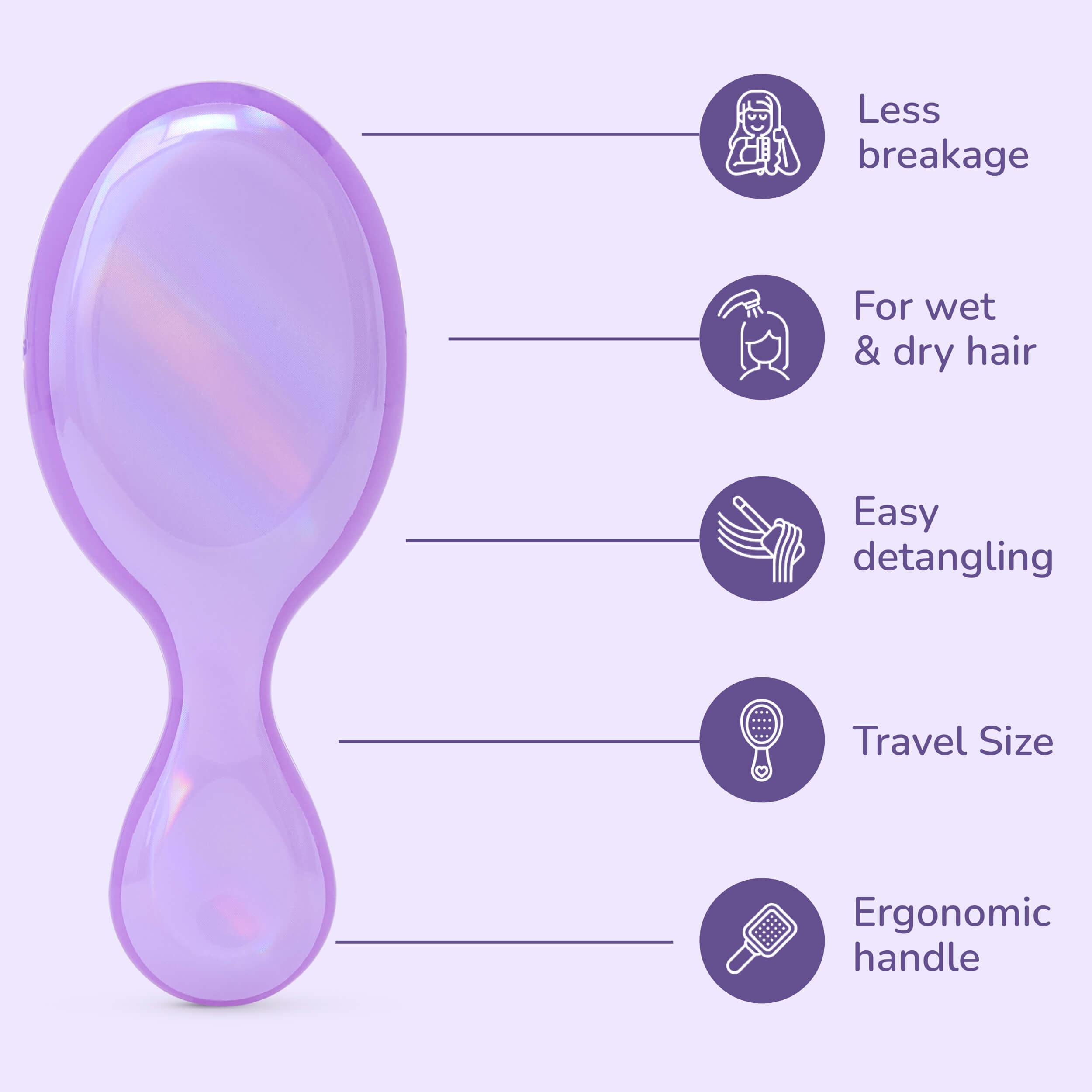 Prismatic Glow Mini Detangler - Purple - Image 4