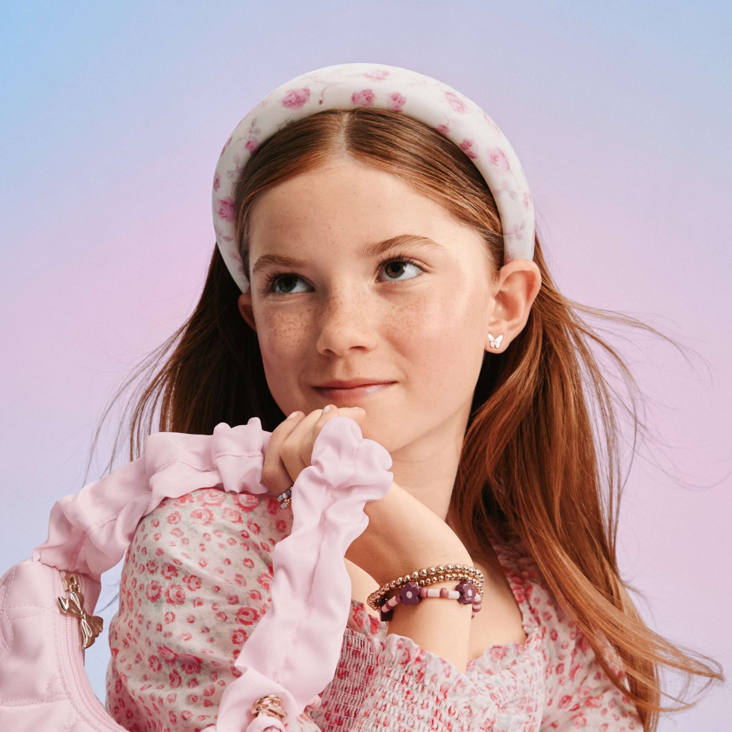 Goody x LoveShackFancy Padded Satin Headband - Ribbon Rosa - 1ct - Image 2